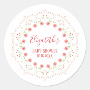 Adesivo Redondo Moderno Elegante Simples Chic Rosa Bege Mandala