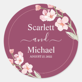 Adesivo Redondo Moderno Elegante Terrestre Floral