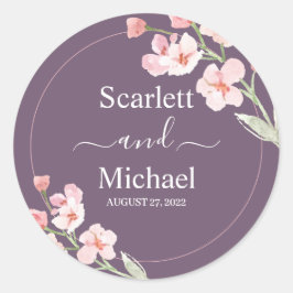 Adesivo Redondo Moderno Elegante Terrestre Floral
