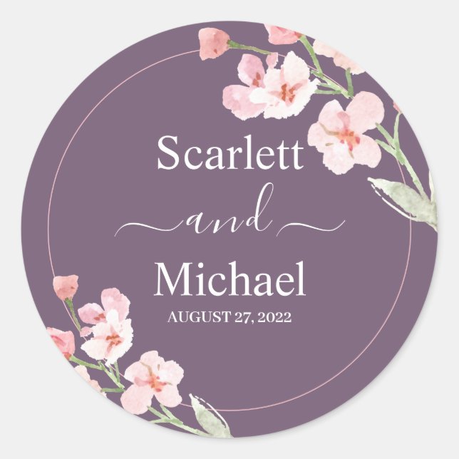 Adesivo Redondo Moderno Elegante Terrestre Floral (Frente)