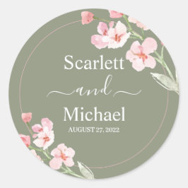Adesivo Redondo Moderno Elegante Terrestre Floral