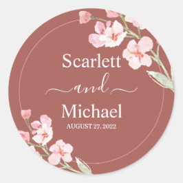Adesivo Redondo Moderno Elegante Terrestre Floral