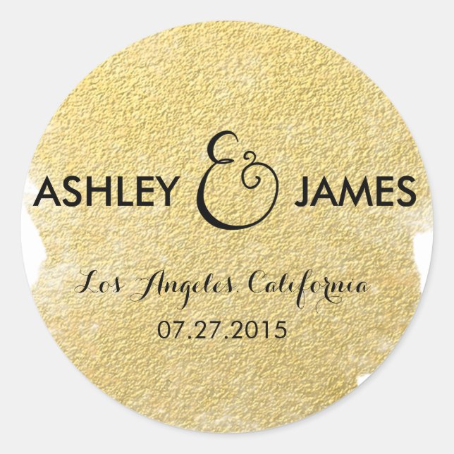 ADESIVO REDONDO MODERNO FAUX DOURADO (Frente)