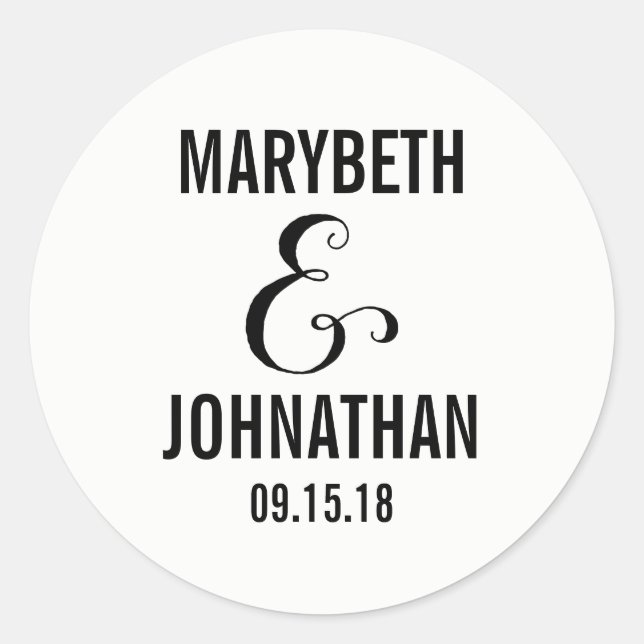 Adesivo Redondo Moderno Fazemos Senha De Casamento (Frente)