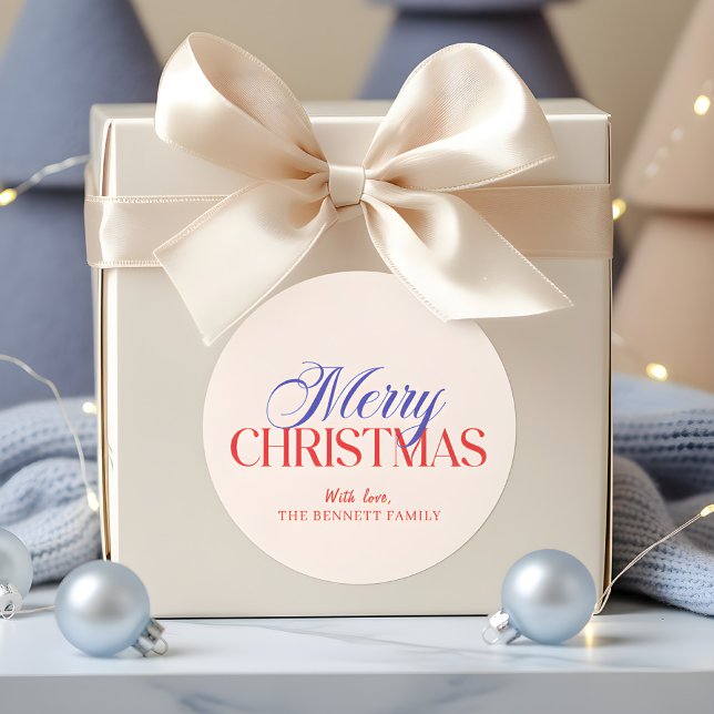 Adesivo Redondo Moderno Feliz Natal (Criador carregado)