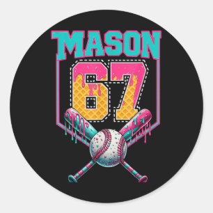 Adesivo Redondo Moderno Mason 67 Mem Sorvete Drip Bysebyll Anivers