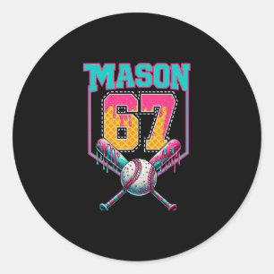 Adesivo Redondo Moderno Mason 67 Mem Sorvete Gotejamento Venda Ani
