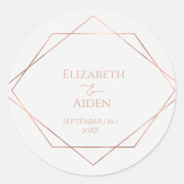 Adesivo Redondo Moderno, mínimo, avançado, branco, rosegold (imita