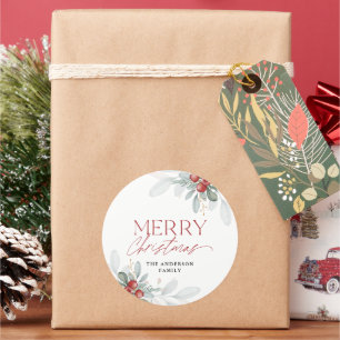 Adesivo Redondo Moderno Mínimo Vergonha de Natal