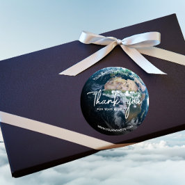 Adesivo Redondo Moderno Obrigado Coloca o Texto Personalizado da T