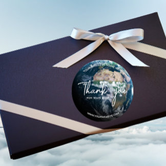 Adesivo Redondo Moderno Obrigado Coloca o Texto Personalizado da T