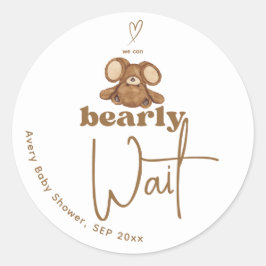 Adesivo Redondo Moderno Podemos Ampliar Chá de fraldas De Espera