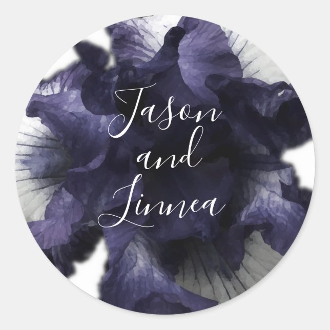 Adesivo Redondo Moderno Radiante Radiante Mínimo Roxo Escuro (Frente)