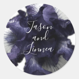 Adesivo Redondo Moderno Radiante Radiante Mínimo Roxo Escuro 