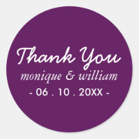 Moderno Roxo Cursivo Obrigado Casamento