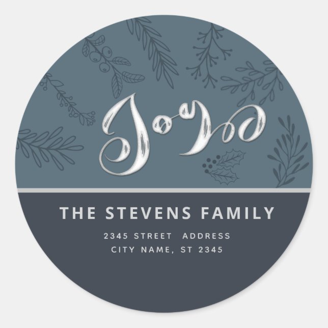 Adesivo Redondo Moderno script alegre botânico clássico elegante (Frente)