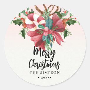 Adesivo Redondo Moderno Script Feliz Natal