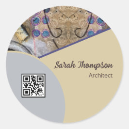 Adesivo Redondo Moderno simples com ênfase de Abstrato Logotipo de