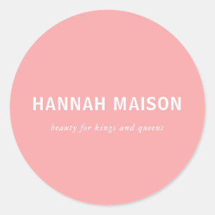 Adesivo Redondo Moderno, simples, profissional, salão, rosa