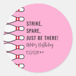 Adesivo Redondo Moderno Simples Qualquer Festa de aniversário Rosa