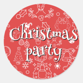 Adesivo Redondo moderno Sparkle e Cheer: festa de Natal
