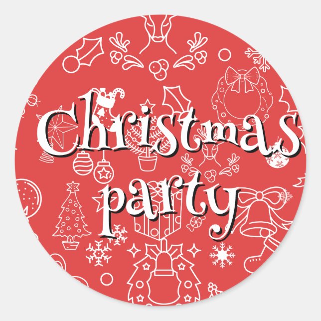 Adesivo Redondo moderno Sparkle e Cheer: festa de Natal (Frente)