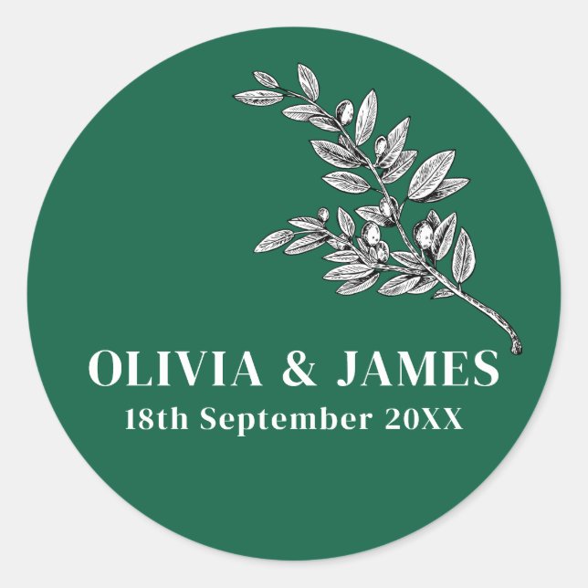 ADESIVO REDONDO MODERNOS MODERNOS SIMPLES FAVORECENTES DE CASAMENT (Frente)