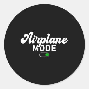 Adesivo Redondo Modo Avião Ligado Férias de Verão Divertidas