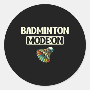 Adesivo Redondo Modo Badminton No Shuttle Colorido Divertido