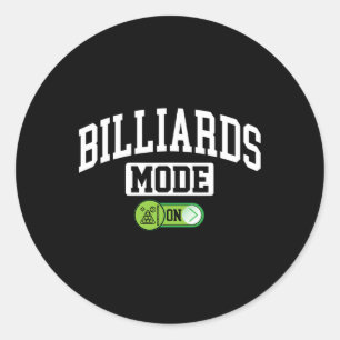 Adesivo Redondo Modo Billiard Ativado - Jogador de Piscina Billiar