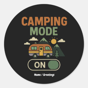 Adesivo Redondo Modo De Acampamento Na Funny Nature Lover Camper G