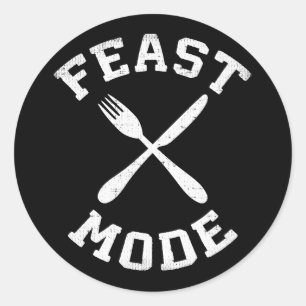Adesivo Redondo Modo de banquete - Bulking - Comer, Fome - Novidad