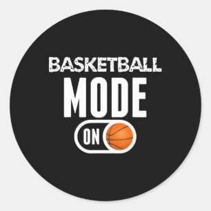 Adesivo Redondo Modo de basquetebol no basquete esportivo