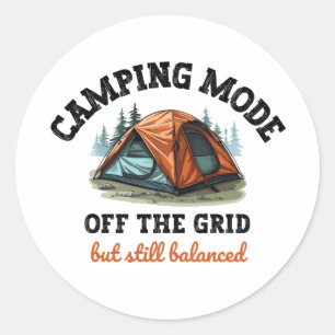 Adesivo Redondo Modo de Camping: fora da grade - Presente Contabil