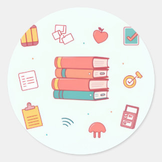 Adesivo Redondo Modo de Estudo Ativado - Planner Sticker Pack