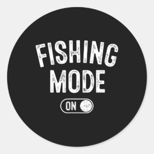 Adesivo Redondo Modo de Pesca Ativado Presente Divertido para Pai
