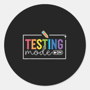 Adesivo Redondo Modo De Teste Engraçado No Dia De Teste Do Chá Mot