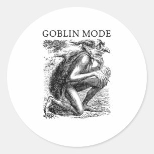 Adesivo Redondo Modo Duende Goblincore Estética Vintage Engraçado