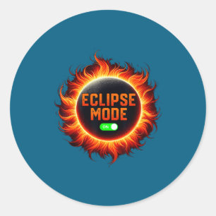 Adesivo Redondo Modo Eclipse EUA Eclipse Total Engraçado Solar 