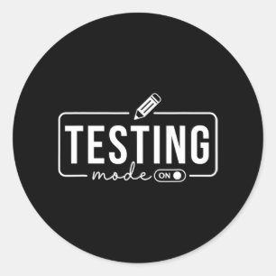 Adesivo Redondo Modo Está No Engraçado Professor De Dia De Teste M