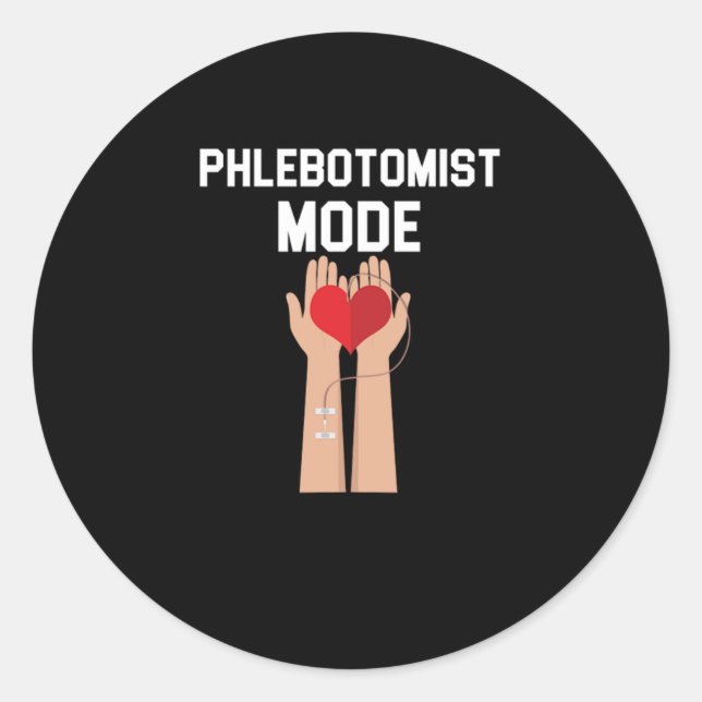 Adesivo Redondo Modo Flebotomista Flebotomia Seringa Flebotomia Pr (Frente)