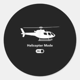 Adesivo Redondo Modo Helicóptero Ligado - Desenho De Aviação De Av