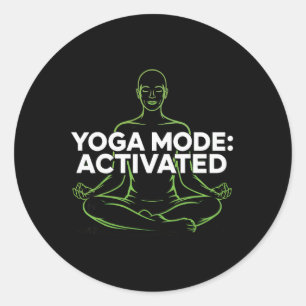 Adesivo Redondo Modo Ioga Ativado Meditação Arte Fitness Conscient