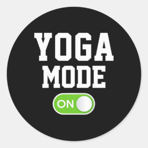 Adesivo Redondo Modo Ioga Ativado Yogini Yogi Engraçado