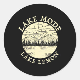 Adesivo Redondo Modo Lago Acampamento Lago Lemon Indiana Família d