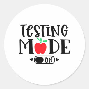 Adesivo Redondo Modo No Último Dia Do Professor No Dia Do Teste Es