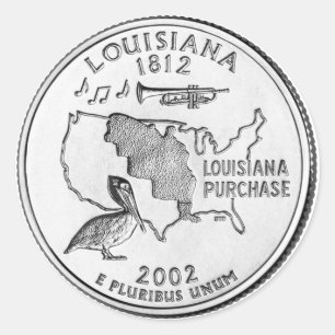 Adesivo Redondo Moeda Comemorativa do Estado da Louisiana