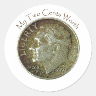 Adesivo Redondo Moeda de dez centavos da foto