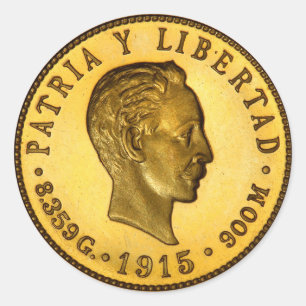 Adesivo Redondo moeda de José Marti (1915)