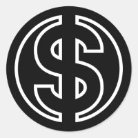 Moeda do símbolo Dólar em círculo preto
